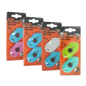 Cutter mini retractabil latime lamela 0,9cm 2/set culori diverse KmtTools 9364640 - Img 2