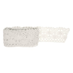 Dantela bumbac alba 5cm x 2m - model 2