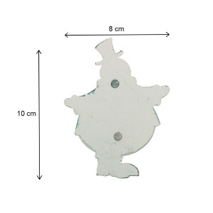 Decoratiune Craciun ceramica om de zapada cu haina albastra si magnet 8x10cm - Img 2