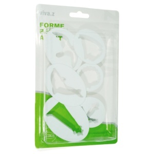 Decupator plastic modele marine 3-5,7cm 6/set alb T09515