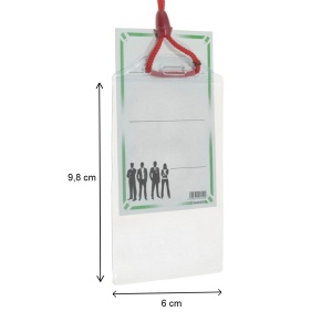Ecuson vertical cu snur rosu 10,4x7,5cm Ecada 54003R - Img 2