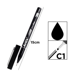 Fineliner negru varf tesit 1mm MP PE345-1CS - Img 2
