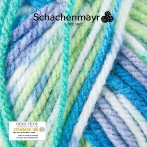 Fir acrilic Bravo Color turcoaz/vernil/alb degrade 50g/scul Schachenmayr 02080 - Img 2