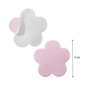 Floare/fluture/inima carton buretat autoadeziv 2-3cm 100/set Daco AD198 roz, albastru, mov - Img 2