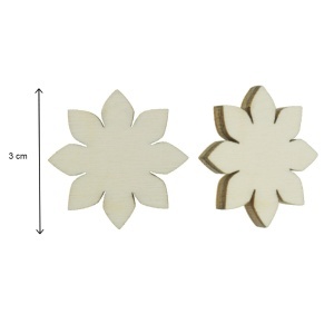 Floare placaj natur M3 8 petale 3cm 5/set - Img 2