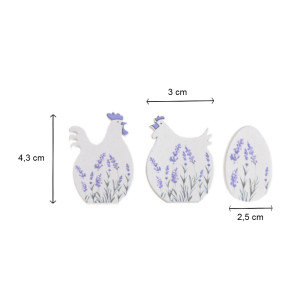 Gaina/cocos/ou lemn alb-violet 2,5-4,3cm 12/set Canea HIF-201930_2 - Img 2