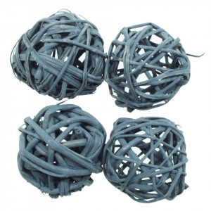 Glob ratan gri albastru 3cm 4/set