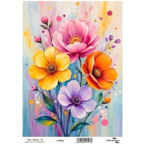 Hartie de orez Flori, insecte - 18 20x27,5cm