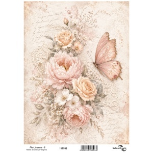 Hartie de orez Flori, insecte - 8 20x27,5cm