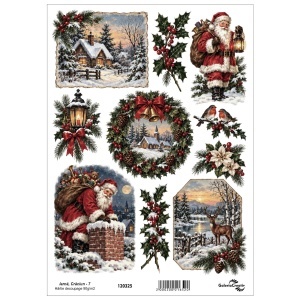 Hartie decoupage Iarna, Craciun - 7 20x27,5cm 90g