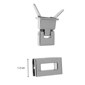 Inchizatoare metalica pentru geanta 1,6x0,7x1,5cm 2 piese argintiu - Img 2