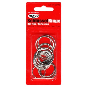 Inel breloc chei 2/2,4/2,8cm 15/set Meyco 65743 - Img 1