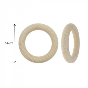 Inel lemn natur 5,6x0,9cm 2/set Meyco 36077 - Img 2
