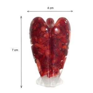 Inger rasina si piatra coral 4x7x2,2cm rosu - Img 2