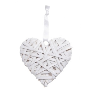 Inima nuiele si metal alb 15x15cm cu agatatoare Canea 129CAN13132-1