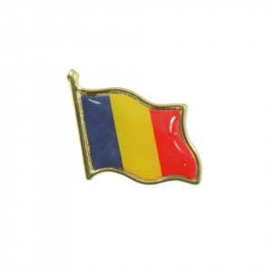 Insigna tricolor steag cu ac brosa 2,5x2cm 512158