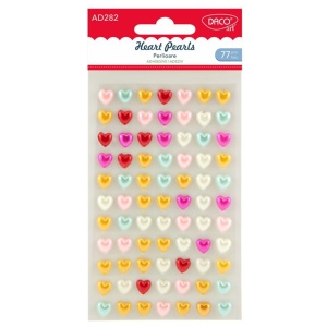 Jumatati perla adeziva inima 1x1cm 77/set Daco AD282 multicolor