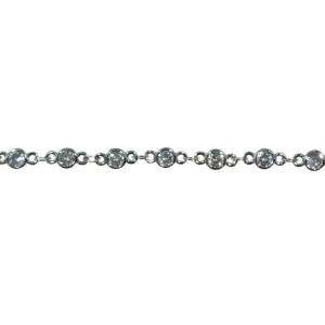 Lant inox argintiu cu pietre sintetice zirconiu 2,5x4mm L35 pret/cm - Img 2