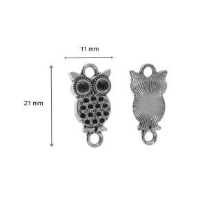 Link metalic argintiu inchis bufnita 21x11mm 8/set - Img 2