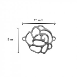 Link metalic inox trandafir 21x18mm 2/set - Img 2