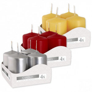 Lumanare stalp 4x6cm 4/set Aura-Bispol SW40/60