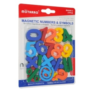 Magnet plastic tabla cifre si simboluri 3,2cm 37/set culori diverse MA040-3