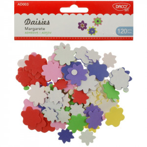 Margareta carton buretat multicolora cu adeziv dimensiuni variabile 120/set Daco AD003