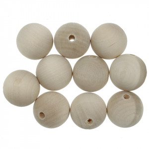 Margele lemn rotunde natur 20mm 10/set BKK20