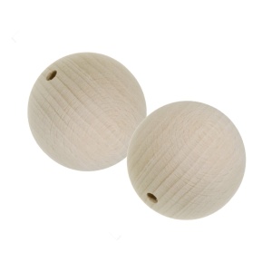 Margele lemn rotunde natur 40mm 2/set BKK40 - Img 1