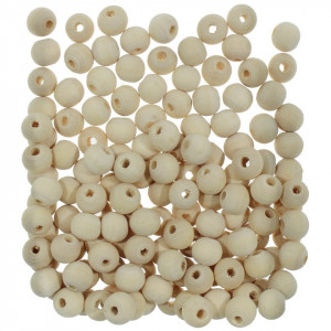 Margele lemn rotunde natur 7x8mm 20g