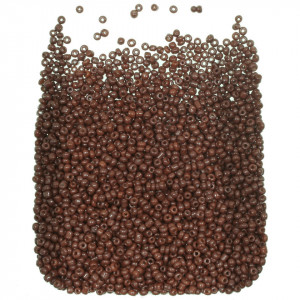 Margele nisip rotunde maro inchis lucios 2mm 60g