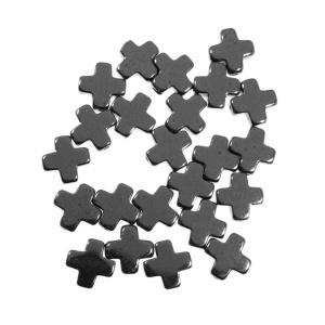 Margele semipretioase hematit cruce 8,6x8,6x3mm 13g 22/set