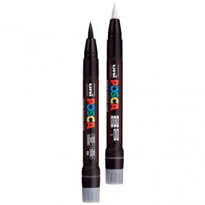 Marker vopsea pe baza de apa varf pensula Uni Posca pcf-350