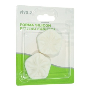 Matrita silicon amprenta floare hibiscus 2/set 4x4cm T010085 gri