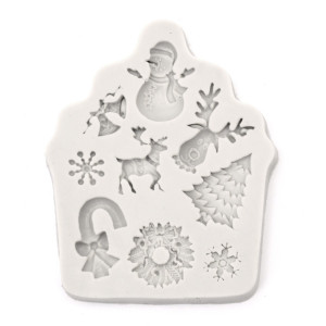 Matrita silicon forme decor Craciun 8x9,8x8cm 824955 gri