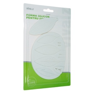 Matrita silicon petale de flori si stamine 2/set 10-14cm T09064 gri