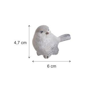 Miniatura pasare ceramica alb/maro model 2 6x4,7cm Canea 208CAN23275D_MIX - Img 2