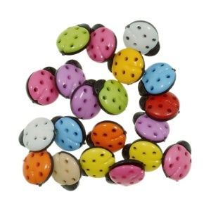 Nasture plastic multicolor model buburuza 1,5x1,3x0,4cm 20/set 127632