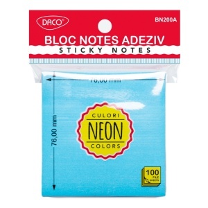 Notes adeziv galben pastel 7,6x7,6cm 100/set Daco BN100G