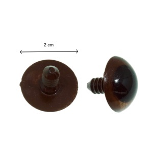 Ochisori rotunzi plastic maro cu surub 2x0,6cm 4/set 510109 - Img 2
