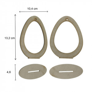 Ou mdf decupat 13,2x10,4cm cu suport oval 10,5x4,6cm - Img 2