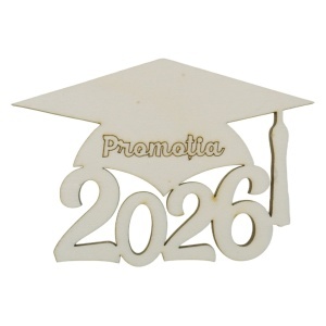 Palarie absolvent 2026 personalizata placaj 12x8cm model-1