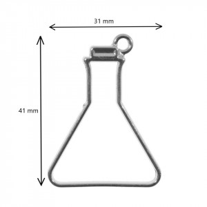 Pandantiv cadru argintiu inchis pahar Erlenmeyer 31x41mm 2/set - Img 2