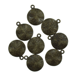 Pandantiv metalic bronz disc 15,5x19mm 8/set