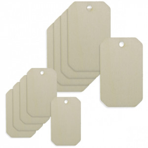 Pandantiv placaj natur model octagonal cu gaura 5/set