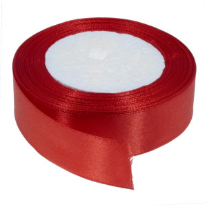 Panglica satinata rosie 25mm x 21m/rola