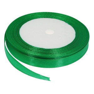 Panglica satinata verde mediu 10mm x 21m/rola