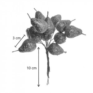 Para argintie cu sclipici 3cm 11 fire/buchet - Img 2