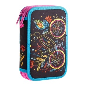 Penar neechipat 2 fermoare model bicicleta cu flori Daco PE285