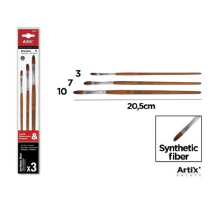 Pensula sintetica varf limba de pisica coada scurta 3/set Artix 3-7-10 PP231 - Img 2